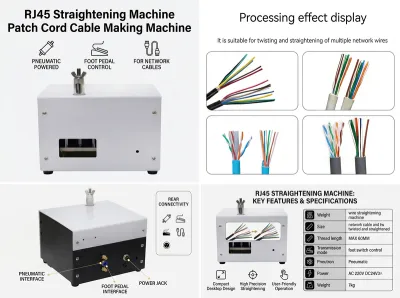 Máquina de Endireitamento RJ45 Máquina de Fabricação de Cabo Patch JW-P08