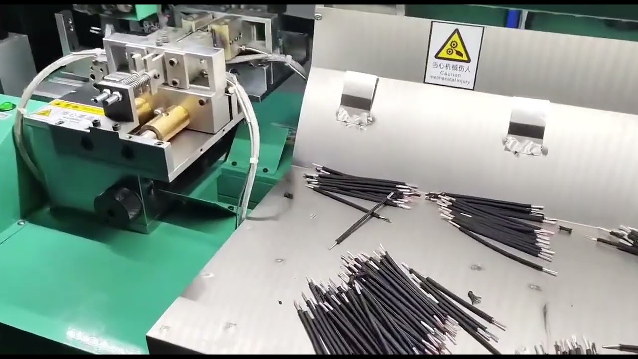 Máquina de Corte de Fio de Alta Velocidade com Decapagem Térmica para Fios Trançados - Vídeo Real