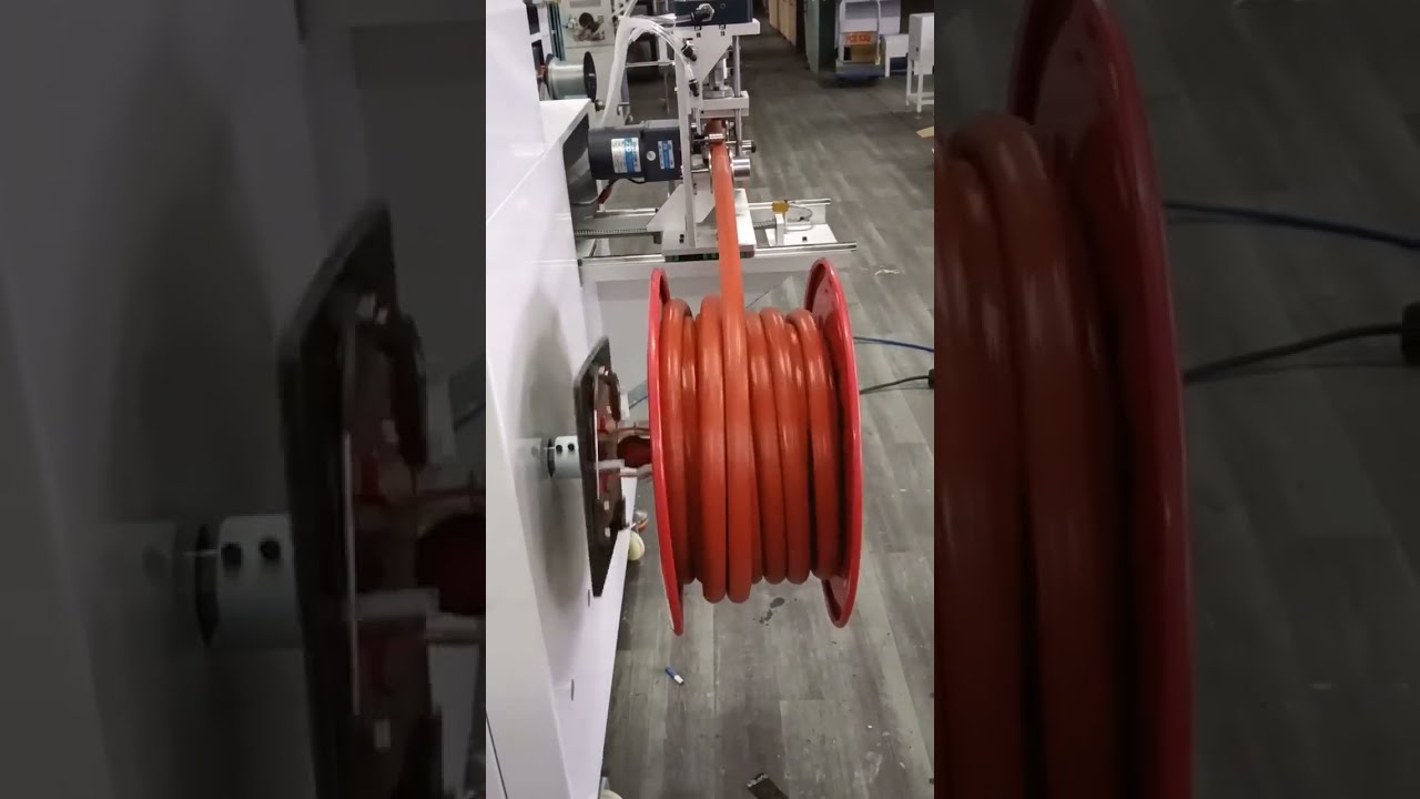 Máquina Automática para Mangueira de Incêndio: Contagem, Corte e Enrolamento (50 kg) #máquinaindustrial