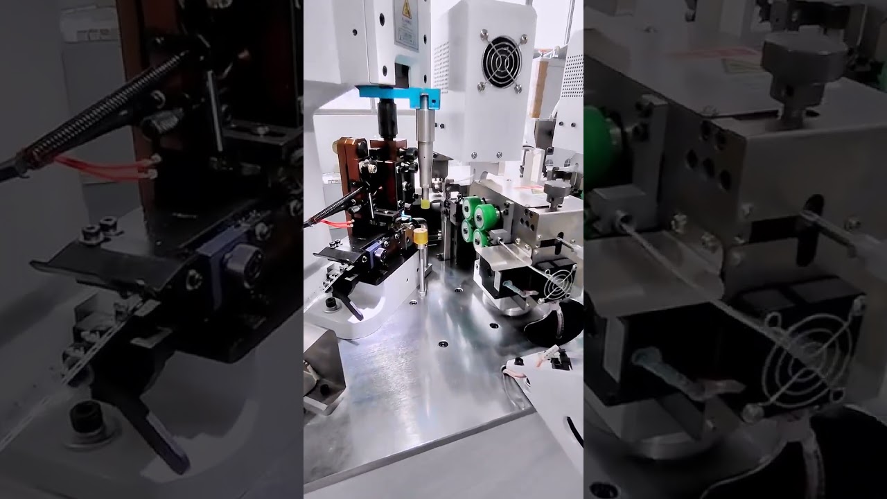 Máquina de Crimpagem Dupla e Prensagem de Fio Duplo | Decapagem de Cabos #maquina #fabrica #automacao