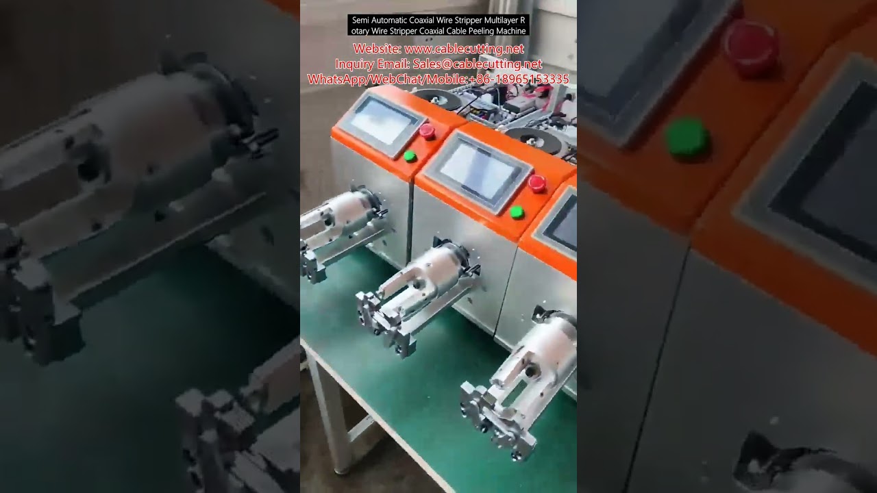 Máquina de Descascar Cabo Coaxial Semiautomática - Descascador Rotativo Multicamadas