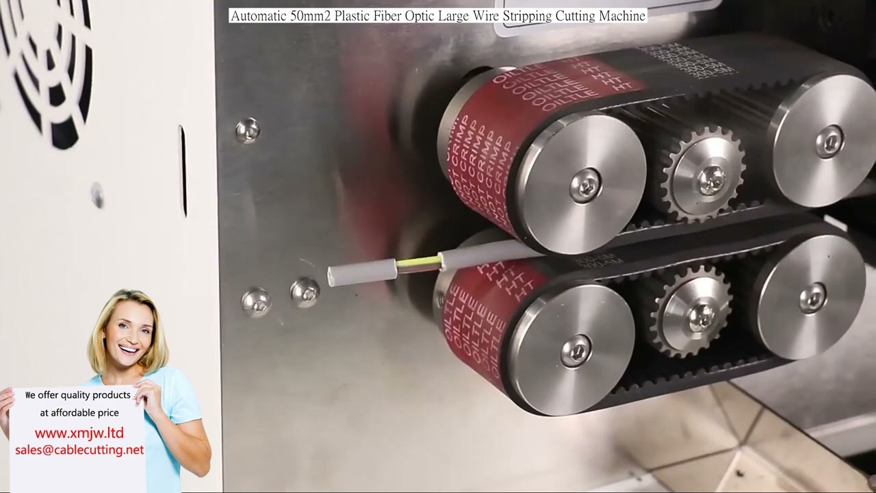 Máquina Automática de Decapagem e Corte para Cabos de Fibra Óptica de 50mm²
