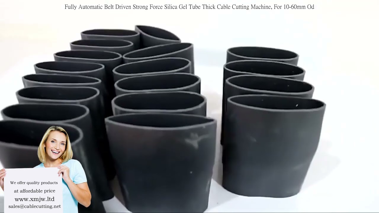 Máquina de Corte Automática para Cabos Grossos e Tubos de Silicone – Correia Dentada, Força Potente, 10-60mm