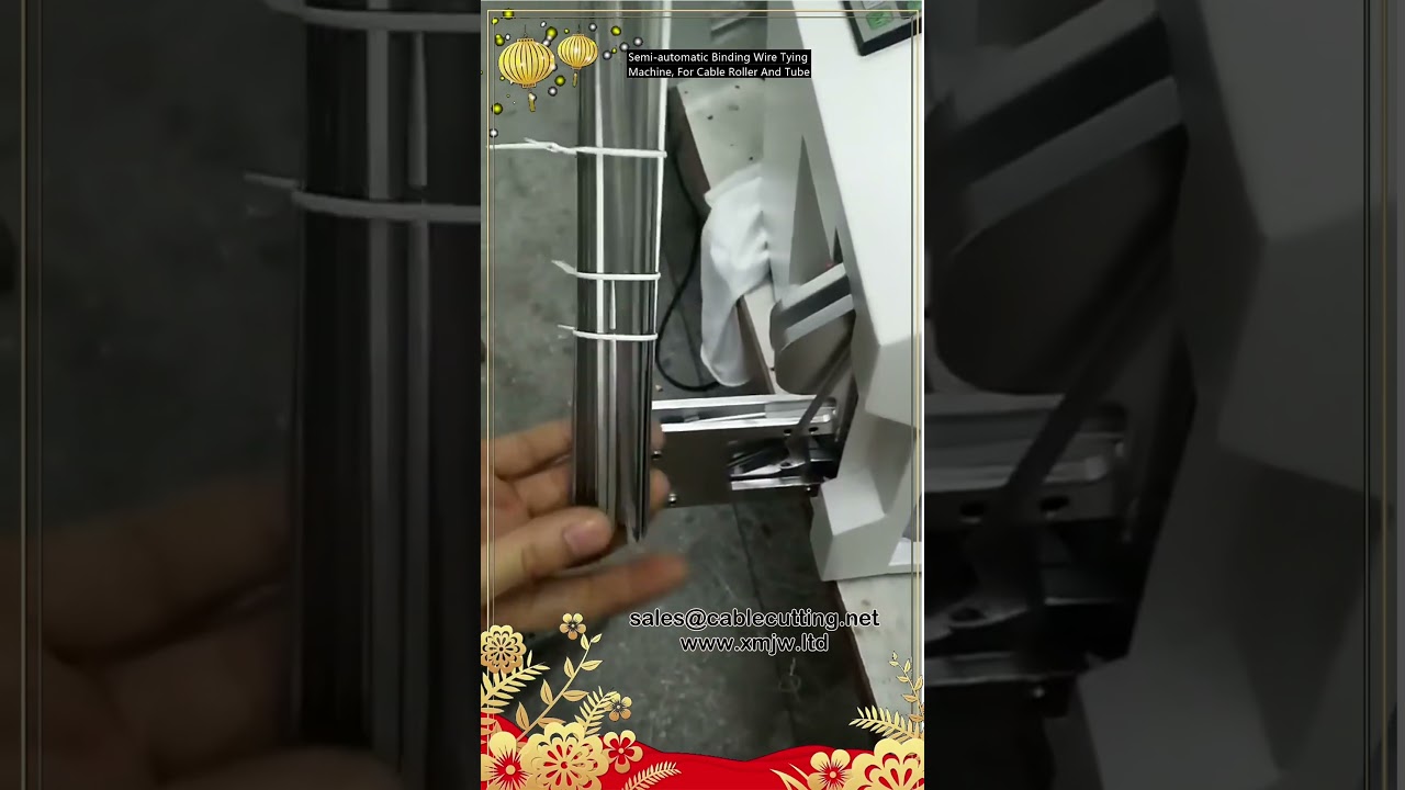 Máquina Semiautomática de Amarrar Arame para Rolos de Cabo e Tubos - Automação Industrial