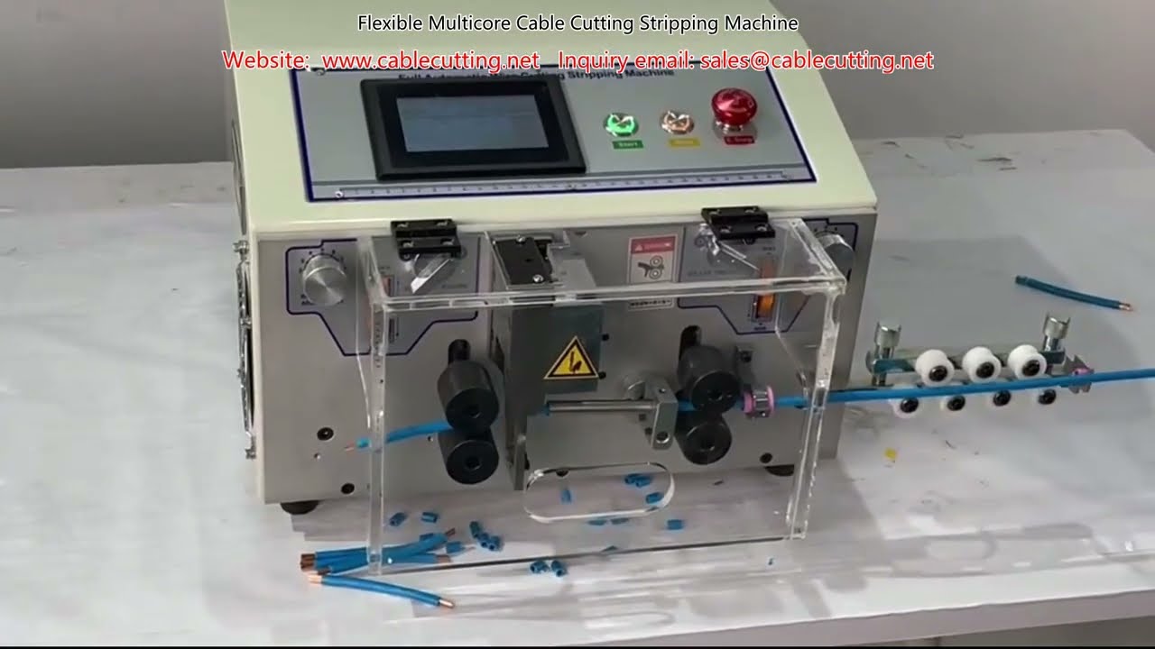 Máquina de Corte e Descascamento de Cabos Multicore Flexível